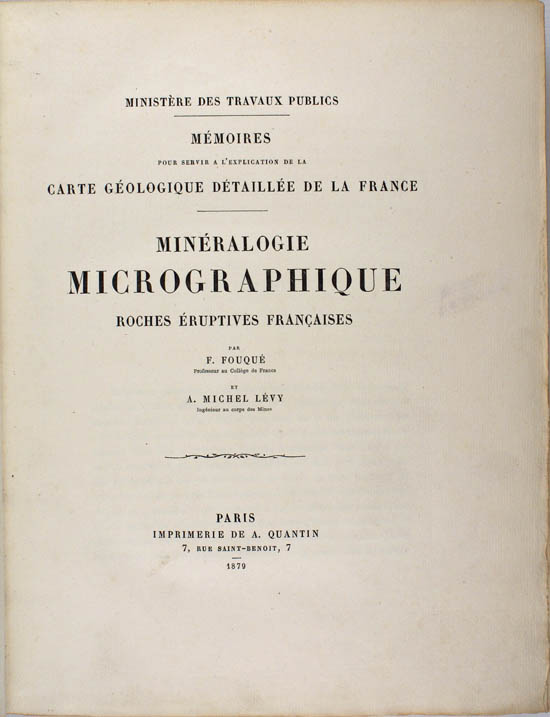 Fouqué, Ferdinand André and Lévy, Michel (1879)