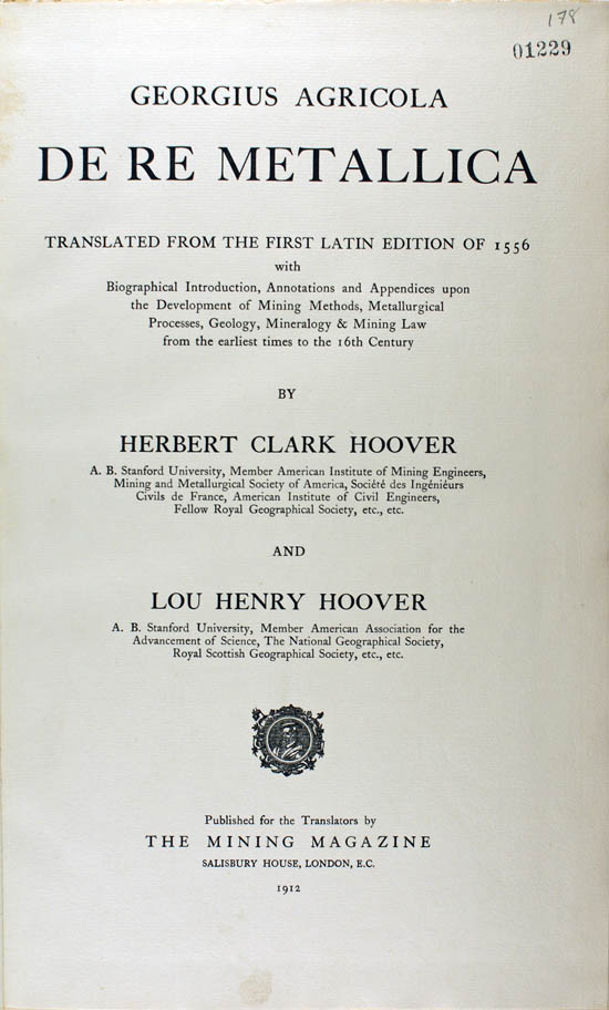 Agricola, Georgius (1912) Hoover translation