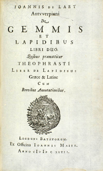 Boodt, Anselmus Boëtius de, with Laet, Johannes De, (1647)