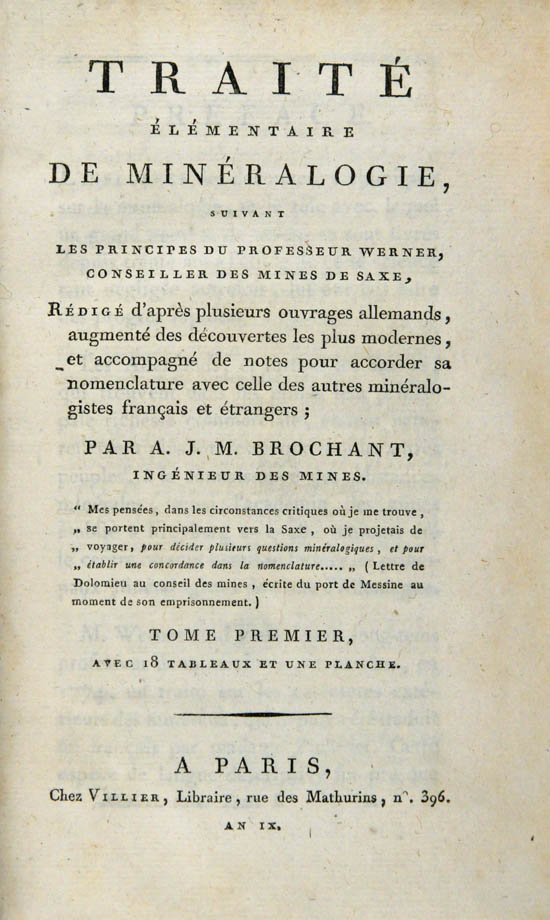 Brochant de Villiers, André Jean Marie (1801-03)