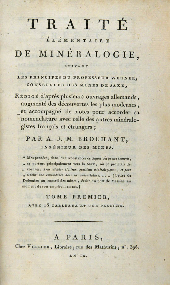Brochant de Villiers, André Jean Marie (1801-03)