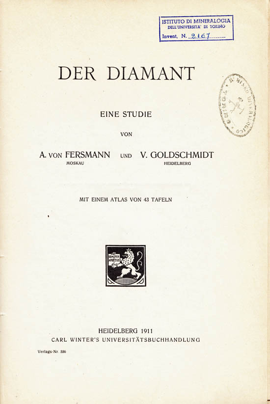 Fersmann, Aleksandr Evgenievich and Goldschmidt, Victor (1911)
