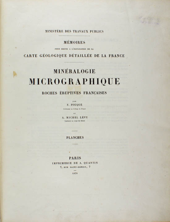 Fouqué, Ferdinand André and Lévy, Michel (1879)