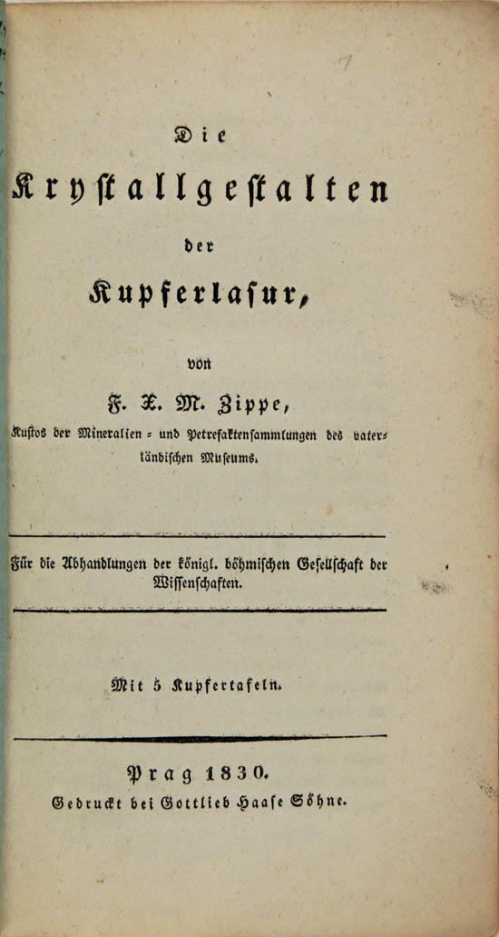 Zippe, Frantisek Xaver Maximilian (1830)
