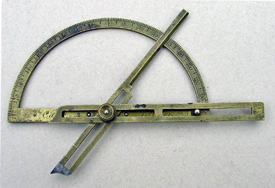Contact goniometer with detachable arms, Cary, London