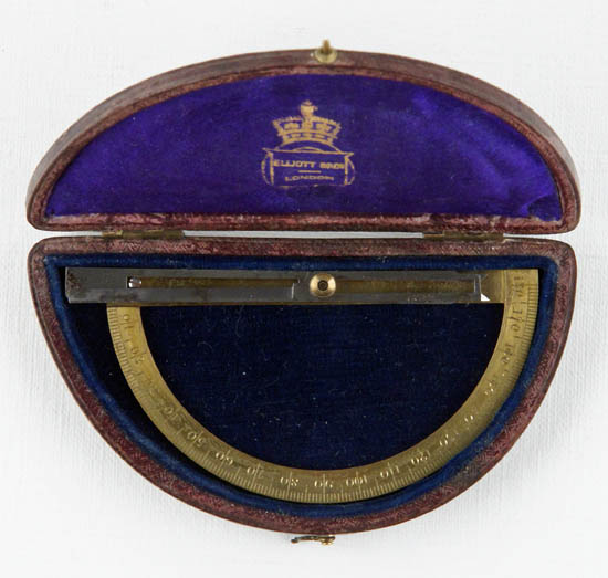 Contact goniometer with fixed arms, Elliott Bros., London