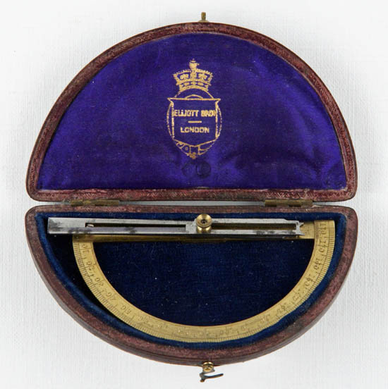 Contact goniometer with fixed arms, Elliott Bros., London