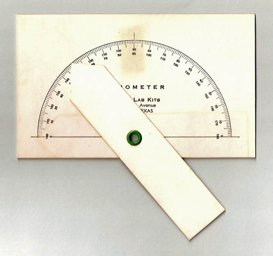Educational contact goniometer with fixed arms, Geology Lab Kits, Canyon, Texas