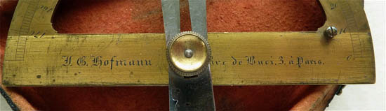 Contact goniometer with detachable limbs, Hofmann, Paris