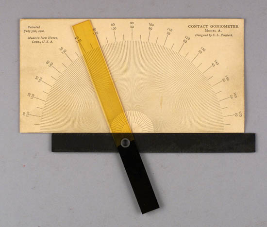 Contact goniometer with separate arms, S.L. Penfield, New Haven, Conn., U.S.A.