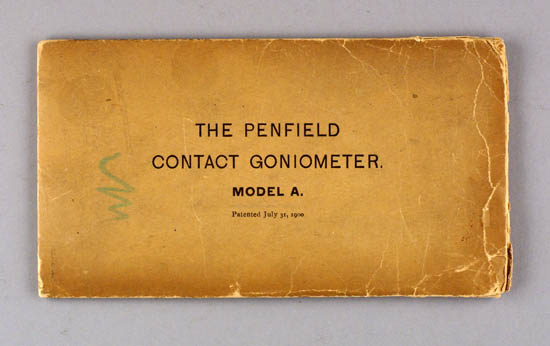 Contact goniometer with separate arms, S.L. Penfield, New Haven, Conn., U.S.A.