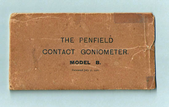 Educational contact goniometer with fixed arms, S.L. Penfield, New Haven, Conn., U.S.A.