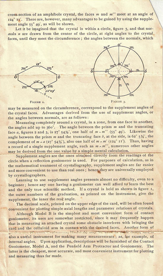 Educational contact goniometer with fixed arms, S.L. Penfield, New Haven, Conn., U.S.A.