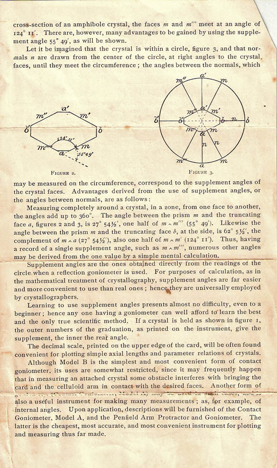 Educational contact goniometer with fixed limbs, S.L. Penfield, New Haven, Conn., U.S.A.