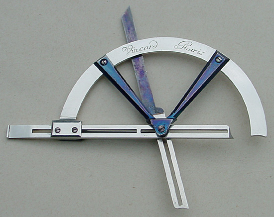 Contact goniometer with fixed arms, Vinçard, Paris