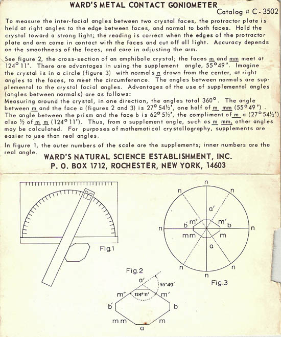 Educational contact goniometer with fixed limbs