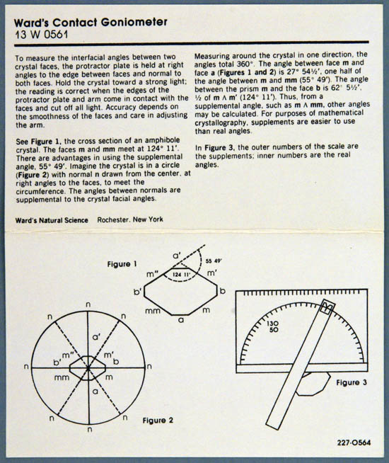 Educational contact goniometer with fixed limbs