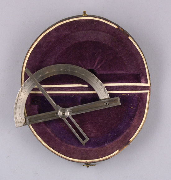 Contact goniometer with detachable arms, unsigned