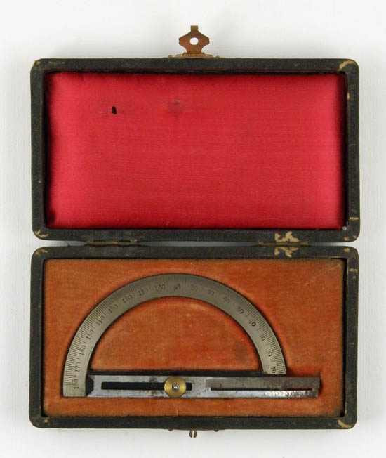 Contact goniometer with detachable arms, unsigned