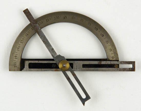 Contact goniometer with detachable arms, unsigned