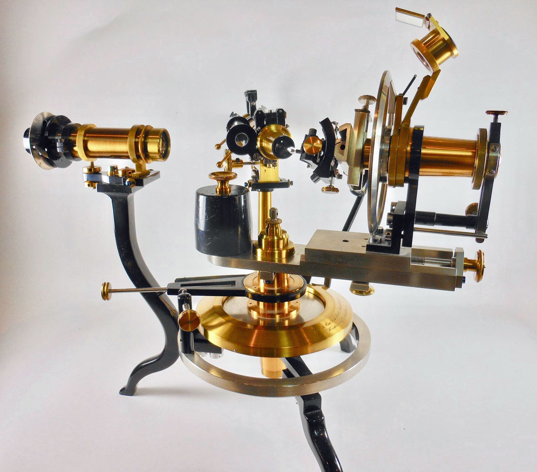 Goldschmidt two circle reflecting goniometer, Stoe & Cie, Fritz Rheinheimer, Heidelberg