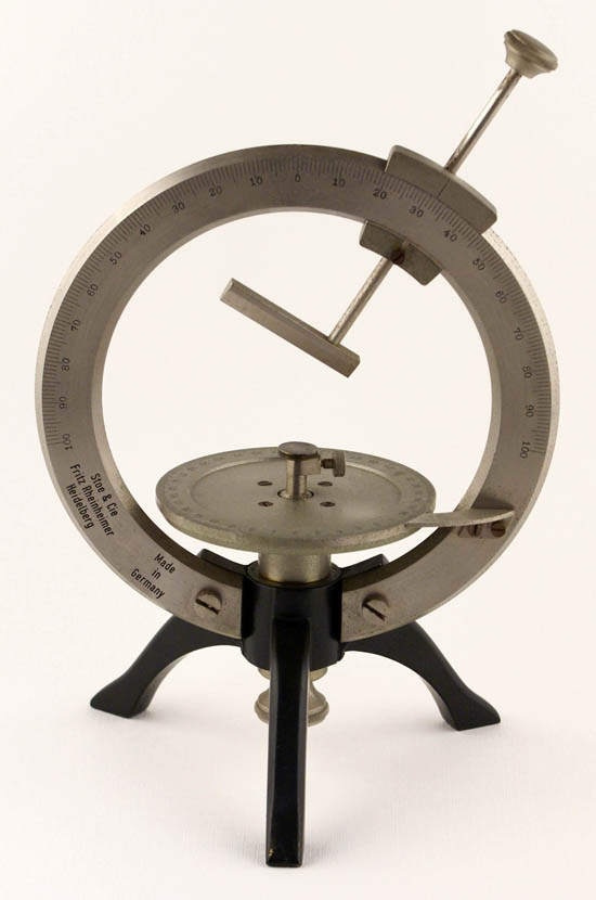 Stoe two circle contact goniometer, Stoe & Cie, Fritz Rheinheimer, Heidelberg