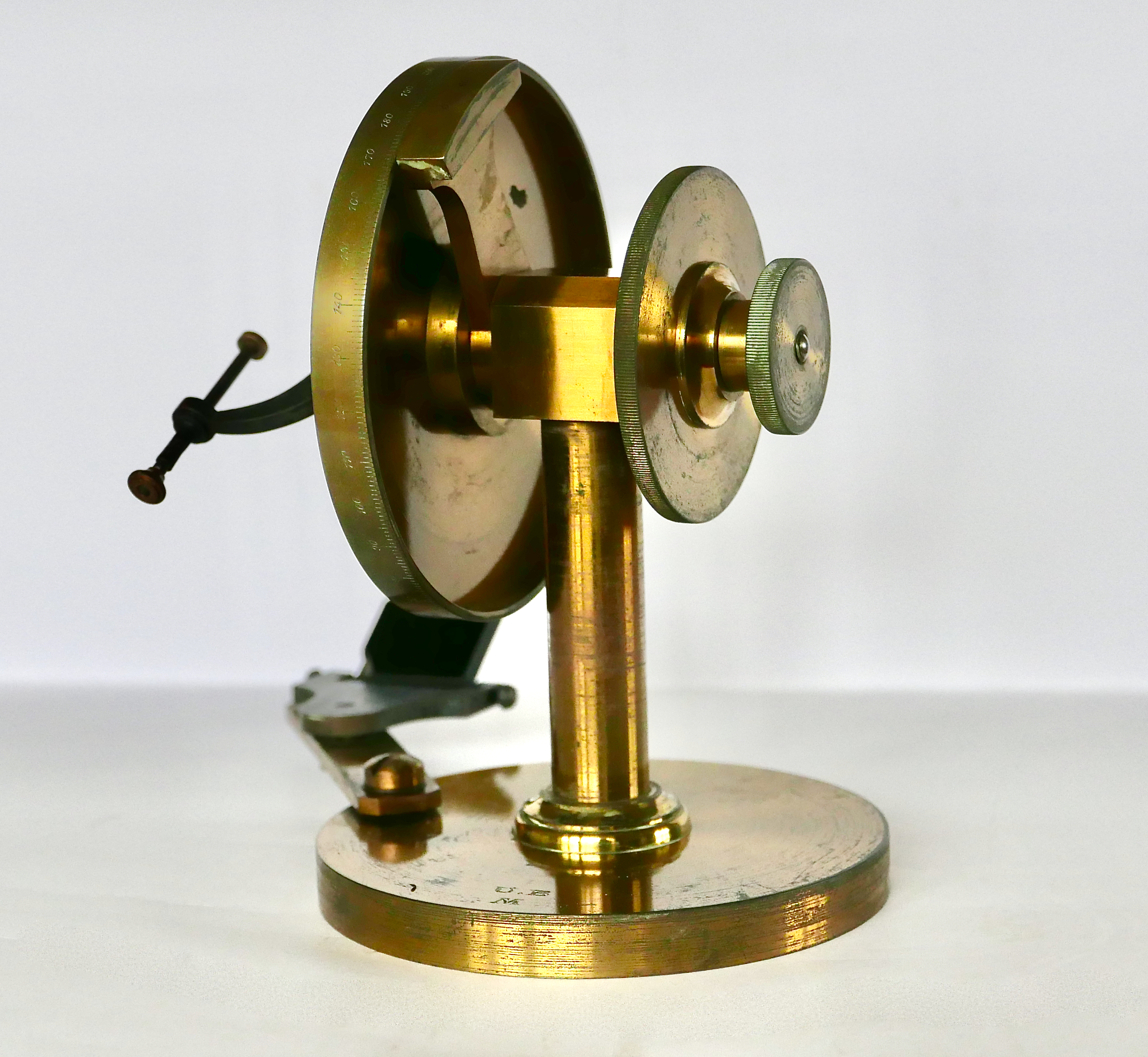 Wollaston type goniometer with mirror attachment, unsigned