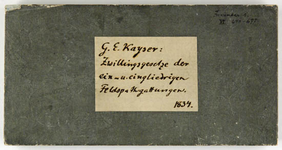 Wooden models of twinned feldspar crystals, G.E. Kayser, Berlin, 1834