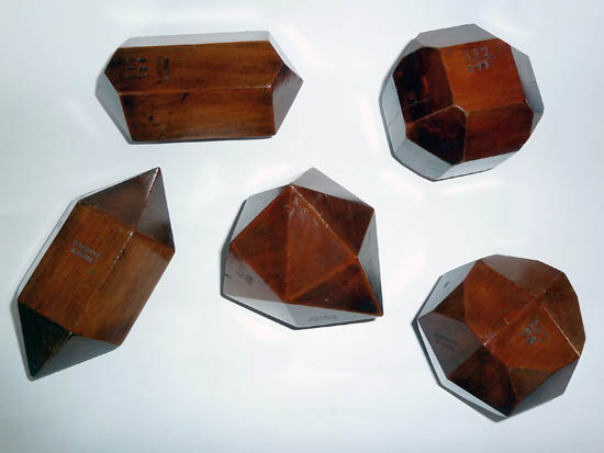 O. Libotte wooden crystal models