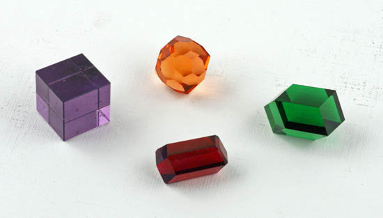 colored glass crystal models