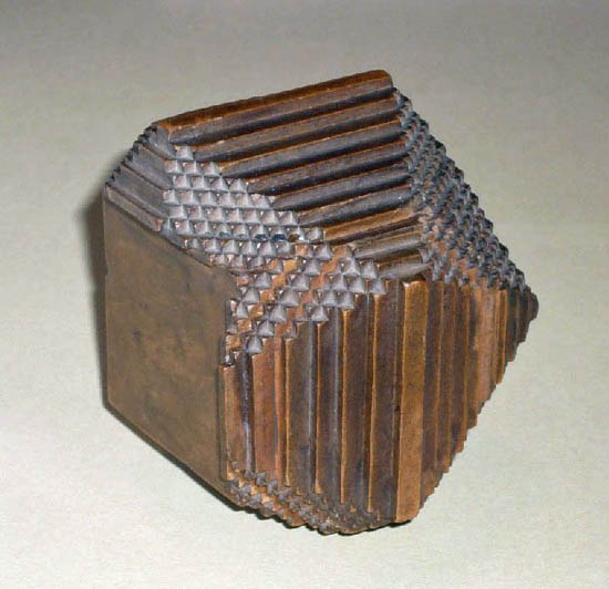 Wooden model illustrating Haüy's laws of decrement