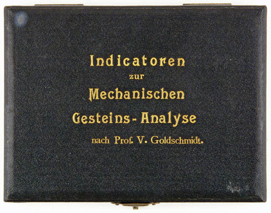 Indicators for specific gravity measurement (after V. Goldschmidt)